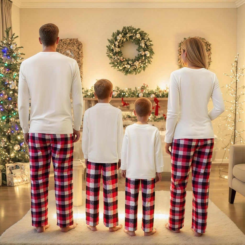 Family Christmas Pajamas Matching Sets - Soft Lettler Print Xmas Pjs for Couples & Kids | Holiday Family Pajamas