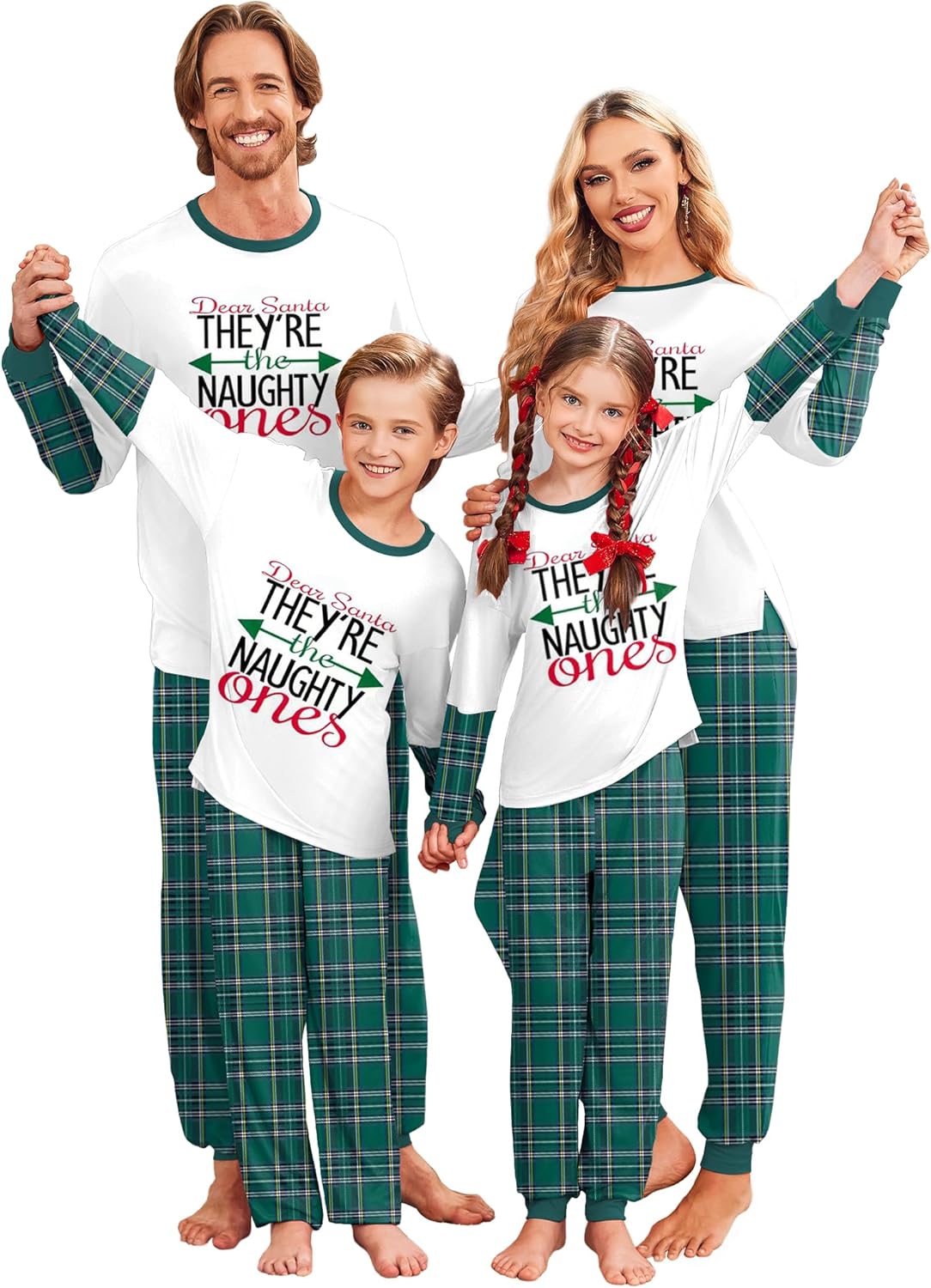 Ekouaer Family Christmas Pajamas Matching Sets Soft Long Sleeve Couple Pjs Xmas Sleepwear Holiday Lounge Set