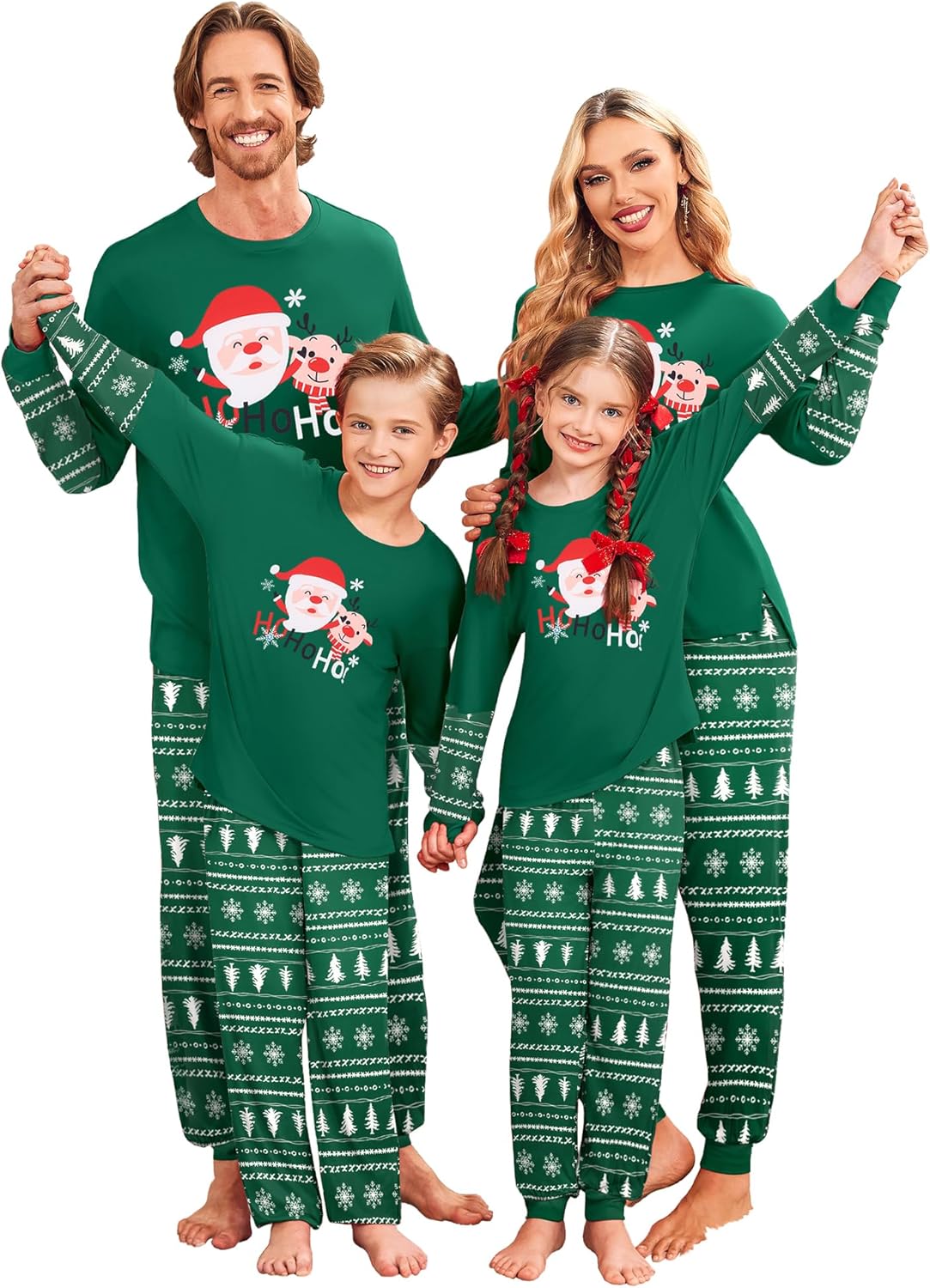 Ekouaer Family Christmas Pajamas Matching Sets Soft Long Sleeve Couple Pjs Xmas Sleepwear Holiday Lounge Set