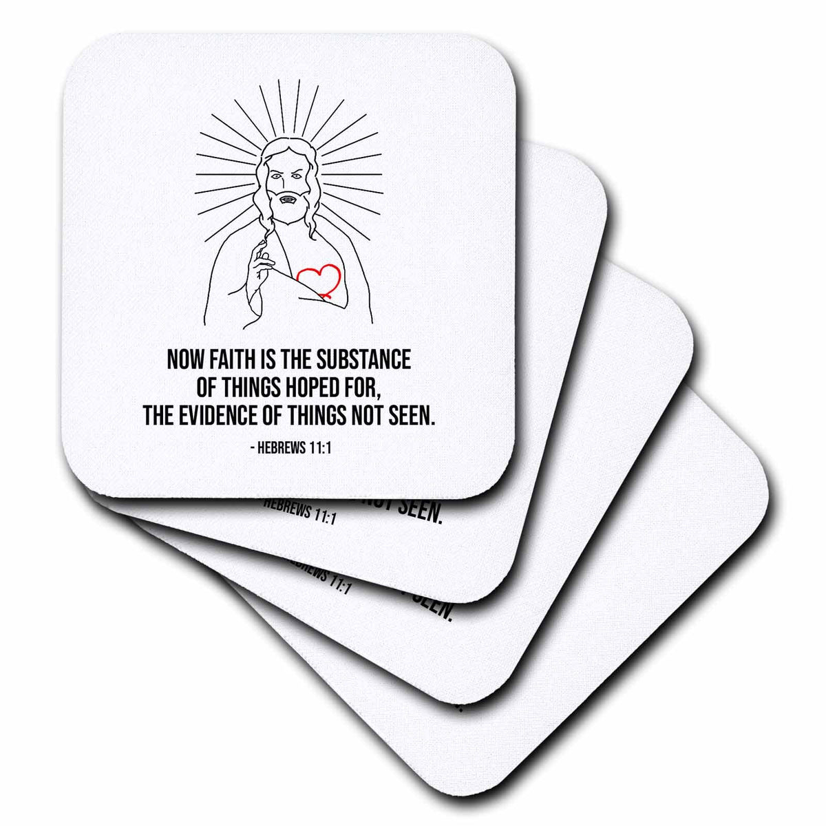 3dRose Now faith is the substance of things.. God bless you and protect you - Coasters (cst_334551)