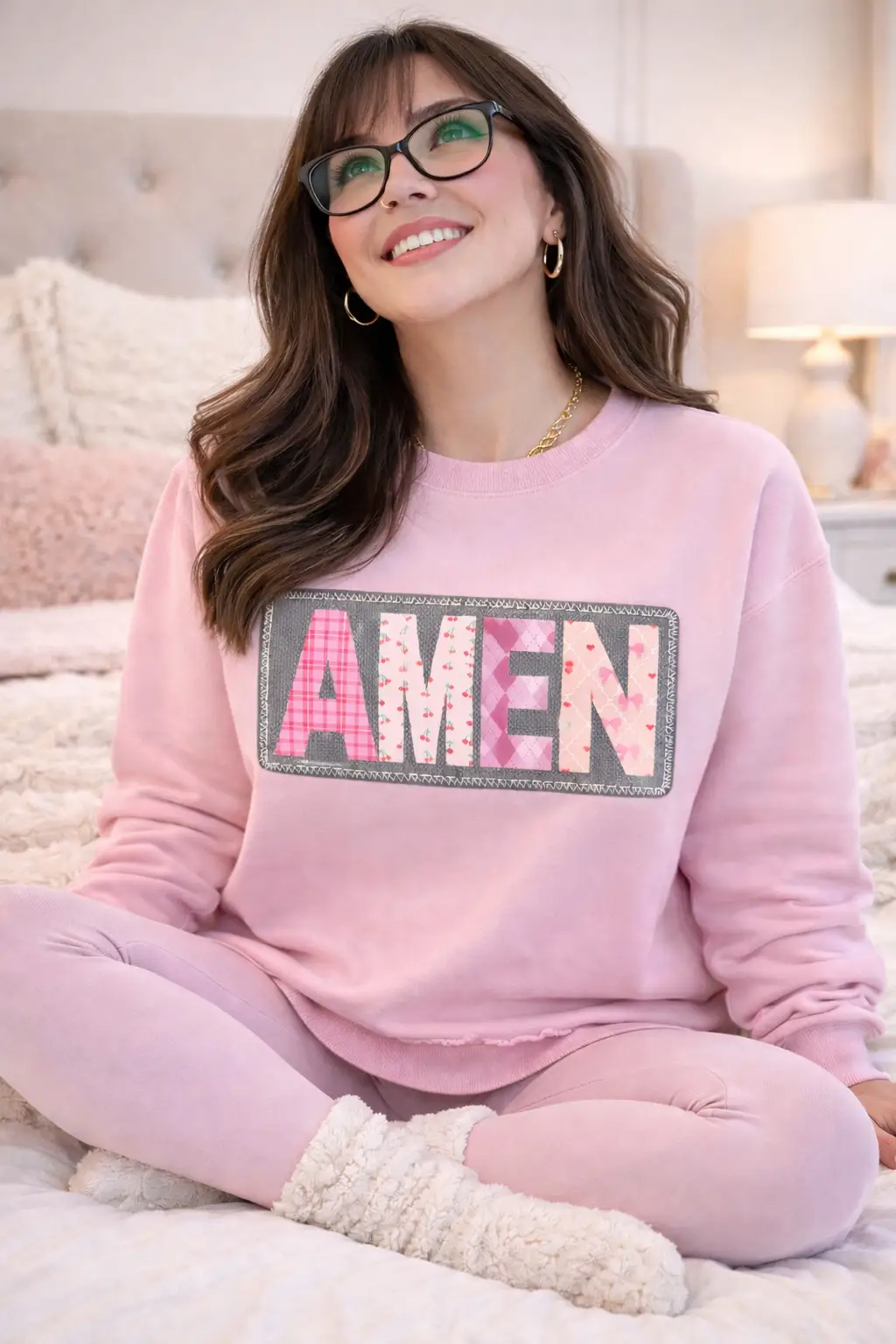Dusty Pink Vintage Wash Pullover with or Without "Amen"