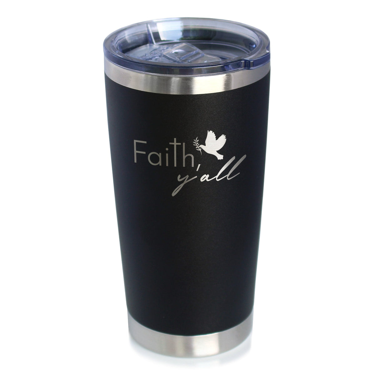 Faith Y'all Insulated Coffee Tumbler with Sliding Lid Christianity Gifts for Christians 20oz Stainless Steel Tumbler